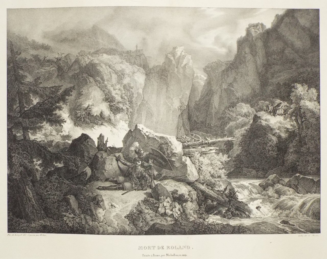 Lithograph - Mort de Roland. - Motte
